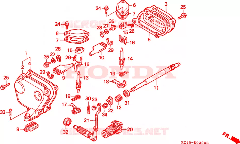 SOUPAPE D'ECHAPPEMENT Honda MOTO 125 CR 1996  CR125RT