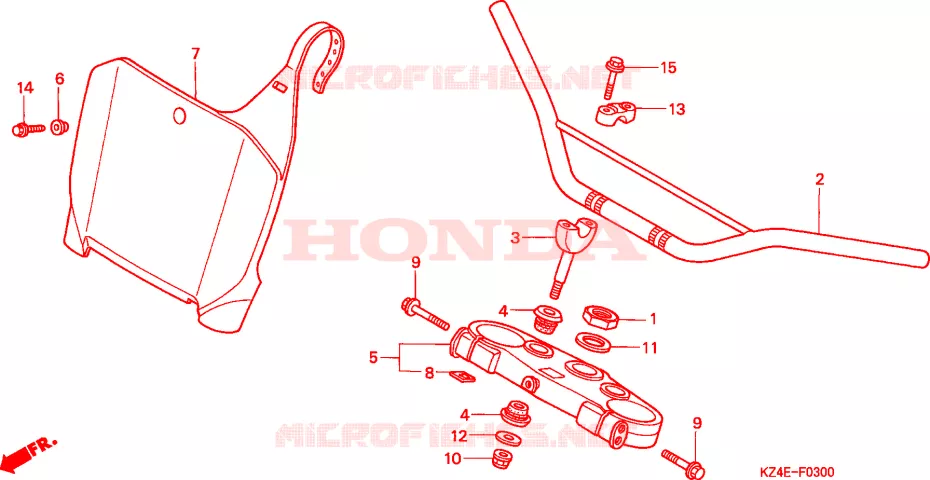 GUIDON - TE DE FOURCHE Honda MOTO 125 CR 2000  CR125RY