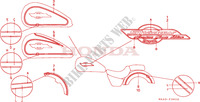AUTOCOLLANTS (VT1100C2) pour Honda VT 1100 SHADOW C2 white ribbon tire de 1997