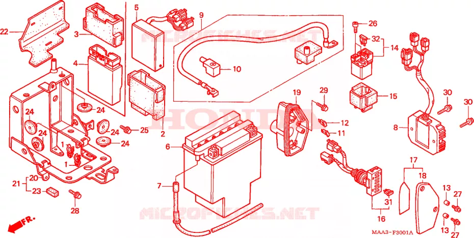 BATTERIE  Honda MOTO 1100 SHADOW 1995  VT1100C2S