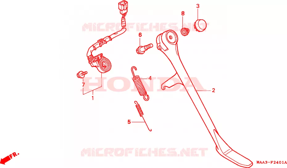 BEQUILLE(VT1100CV/CW/C2) Honda MOTO 1100 SHADOW 1995  VT1100C2S