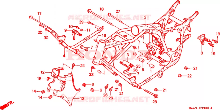CARROSSERIE DE CHASSIS  Honda MOTO 1100 SHADOW 1995  VT1100CS