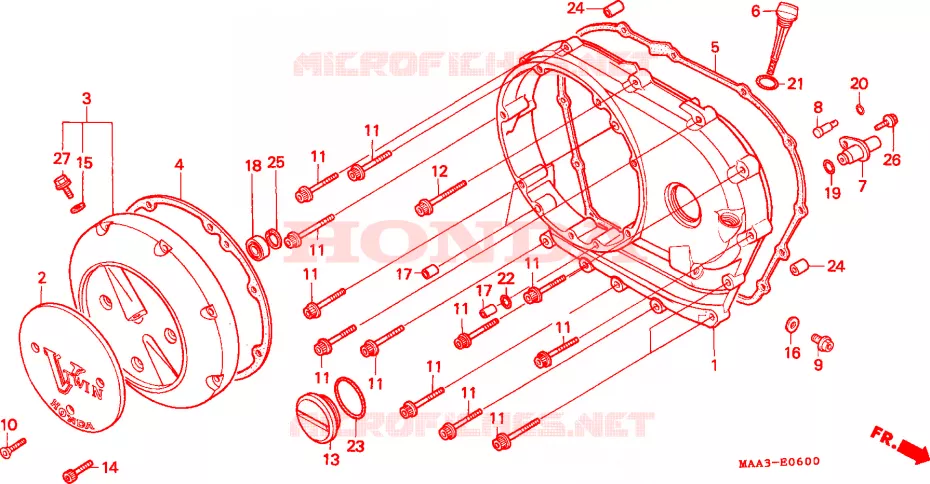 CARTER MOTEUR DROIT (VT1100CS/CT) Honda MOTO 1100 SHADOW 1995  VT1100CS