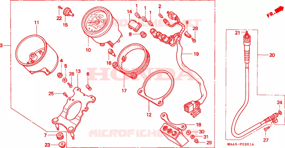 COMPTEUR(VT1100CV/CW/C2) Honda MOTO 1100 SHADOW 1996  VT1100C2T