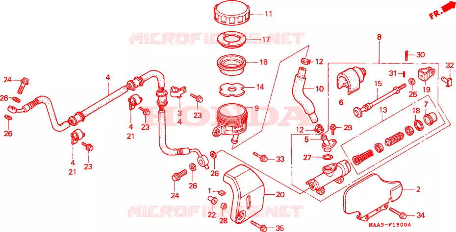 MAITRE-CYLINDRE FREIN AR. CYLINDRE(VT1100C2) Honda MOTO 1100 SHADOW 1995  VT1100C2S