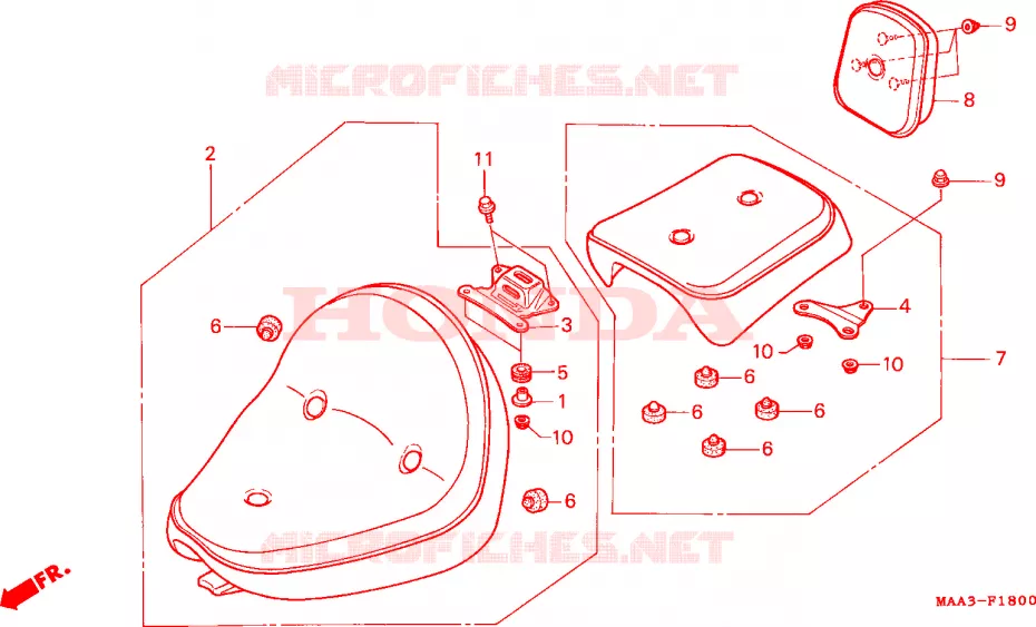 SIEGE(VT1100CS/CT) Honda MOTO 1100 SHADOW 1995  VT1100CS