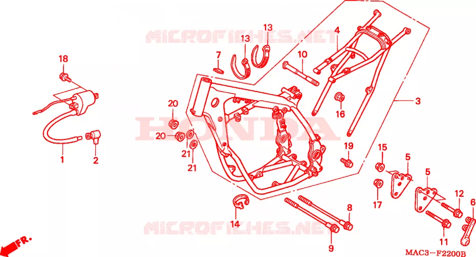 CADRE Honda MOTO 500 CR 2001  CR500R1