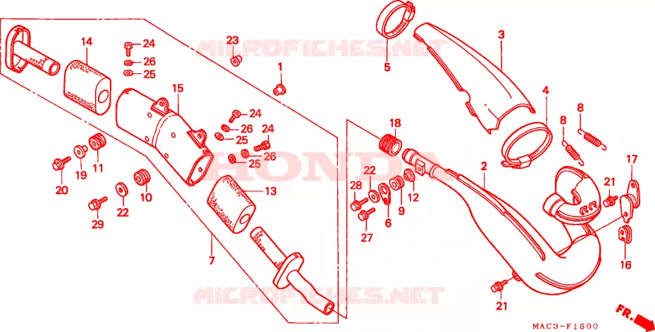 ECHAPPEMENT Honda MOTO 500 CR 1999  CR500RX