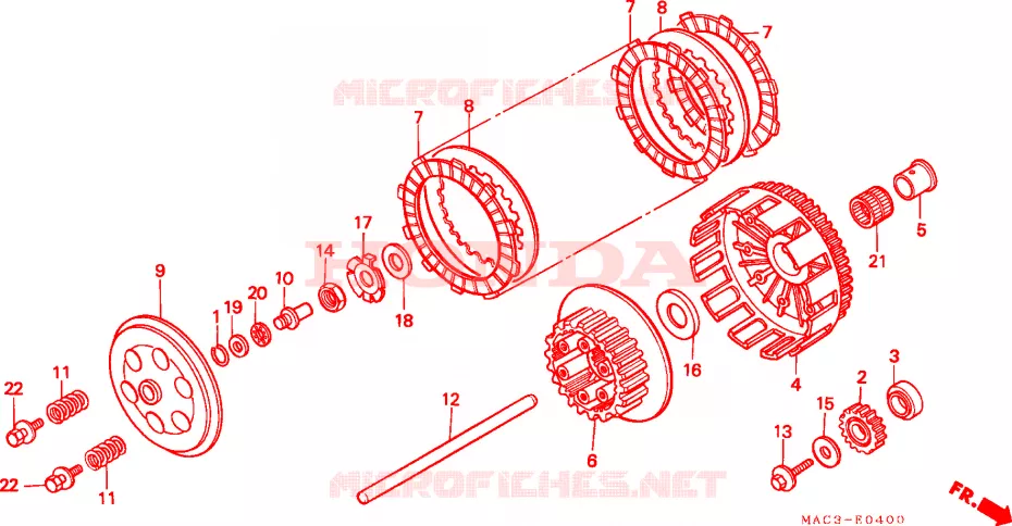 EMBRAYAGE Honda MOTO 500 CR 2001  CR500R1