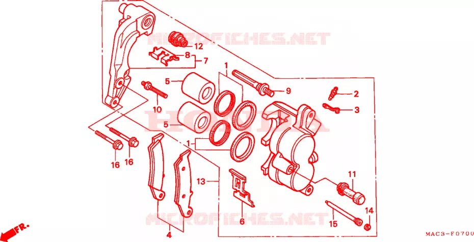 ETRIER DE FREIN AVANT Honda MOTO 500 CR 2000  CR500RY
