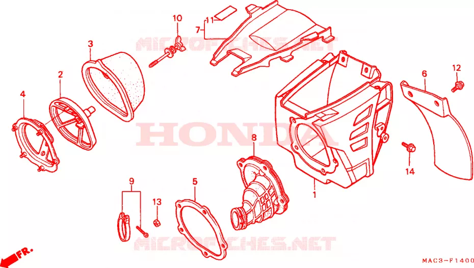 FILTRE A AIR Honda MOTO 500 CR 2001  CR500R1