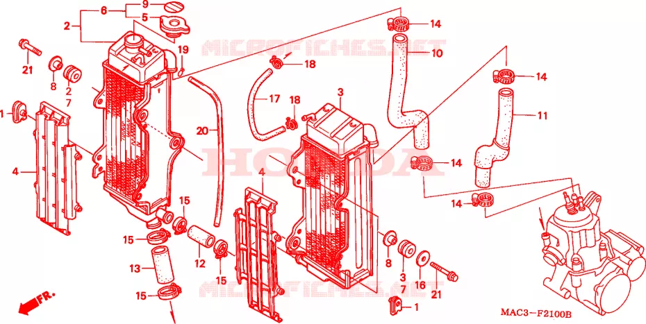 RADIATEUR Honda MOTO 500 CR 2001  CR500R1