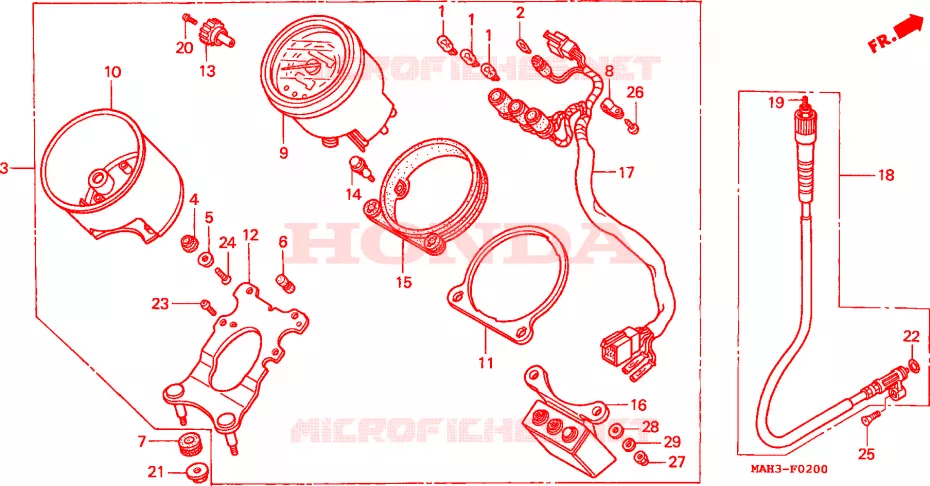 COMPTEUR Honda MOTO 1100 SHADOW 1999  VT1100C2X