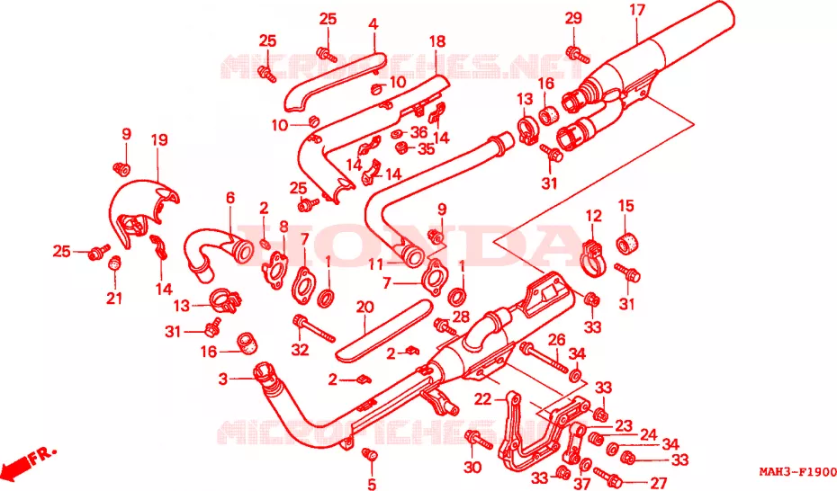 SILENCIEUX D'ECHAPPEMENT Honda MOTO 1100 SHADOW 1999  VT1100C2X