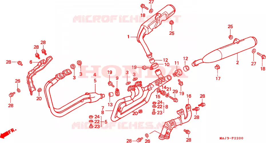 SILENCIEUX D'ECHAPPEMENT Honda MOTO 1100 PAN-EUROPEAN 1995  ST1100AS