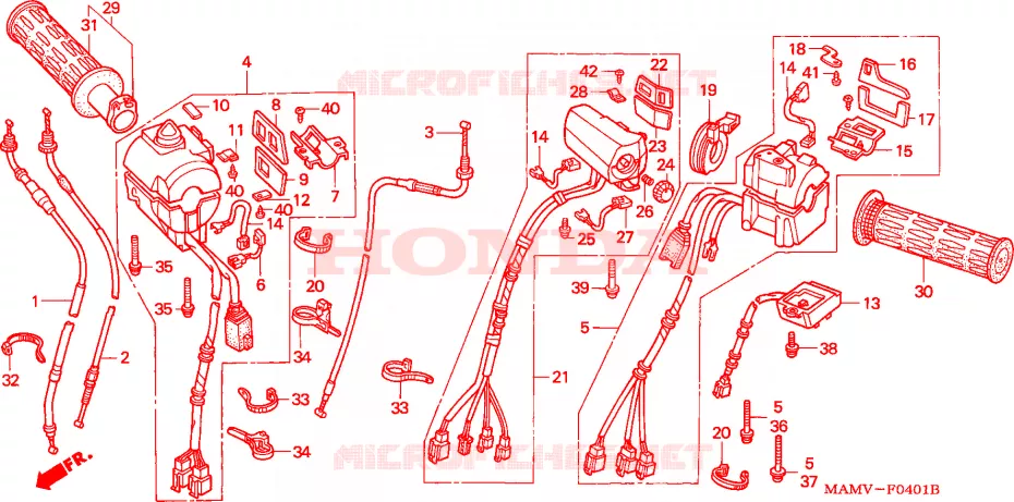 COMMUTATEUR/CABLE(SL1500SE) Honda MOTO 1500 GOLD-WING 2000  GL1500SEY