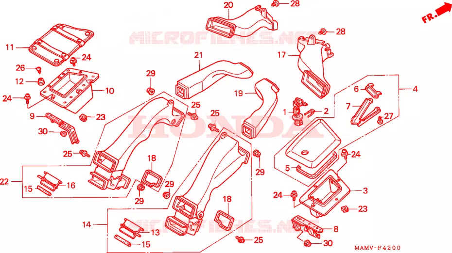 CONDUIT D'AIR Honda MOTO 1500 GOLD-WING 1997  GL1500AV