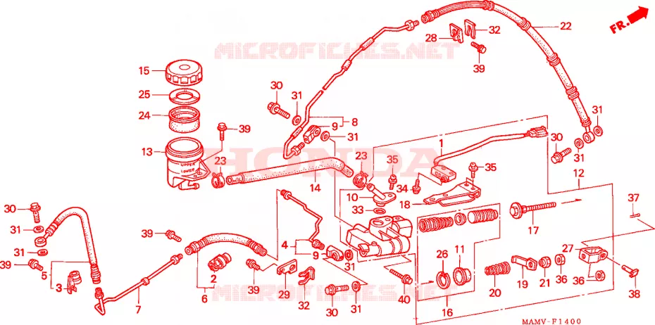 MAITRE-CYLINDRE DE FREIN ARRIERE Honda MOTO 1500 GOLD-WING 1997  GL1500AV