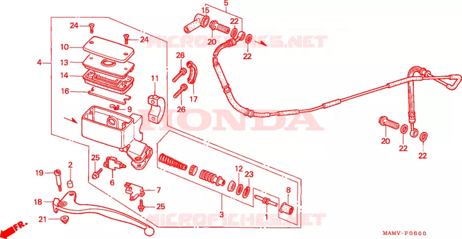 MAITRE-CYLINDRE Honda MOTO 1500 GOLD-WING 2000  GL1500SEY