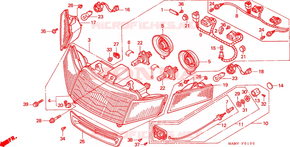 PHARE Honda MOTO 1500 GOLD-WING 2000  GL1500SEY