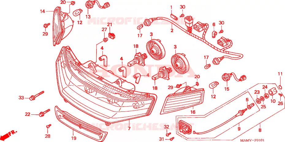 PHARE Honda MOTO 1500 GOLD-WING 2000  GL1500SEY