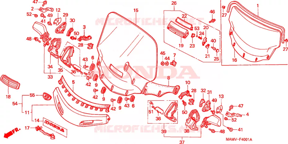 WIND SCREEN Honda MOTO 1500 GOLD-WING 2000  GL1500SEY