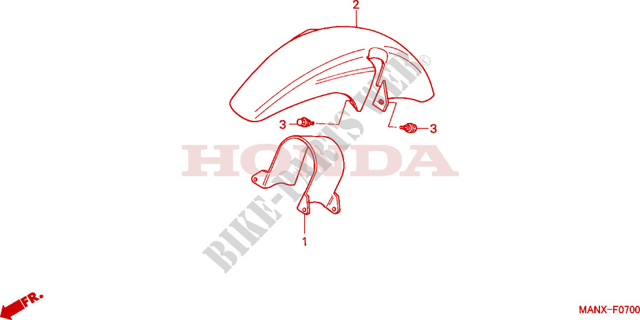 GARDE BOUE AVANT   CACHE DISQUE pour Honda DOMINATOR 650 de 1999