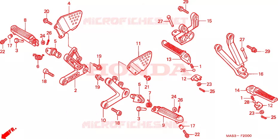 REPOSE PIED Honda MOTO 900 CBR 1998  CBR900RRW