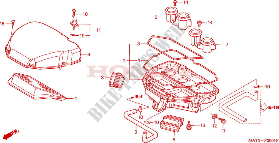 FILTRE A AIR(X/Y/1/2/3/4) pour Honda CBR 1100 SUPER BLACKBIRD de 2000