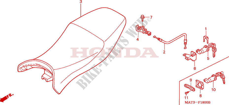 SELLE pour Honda CBR 1100 SUPER BLACKBIRD de 1998