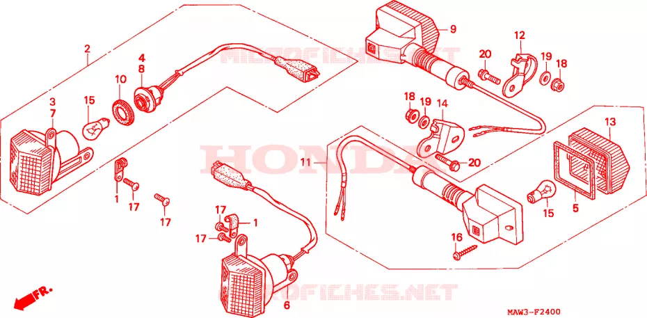 CLIGNOTANT Honda MOTO 600 TRANSALP 1996  XL600VT