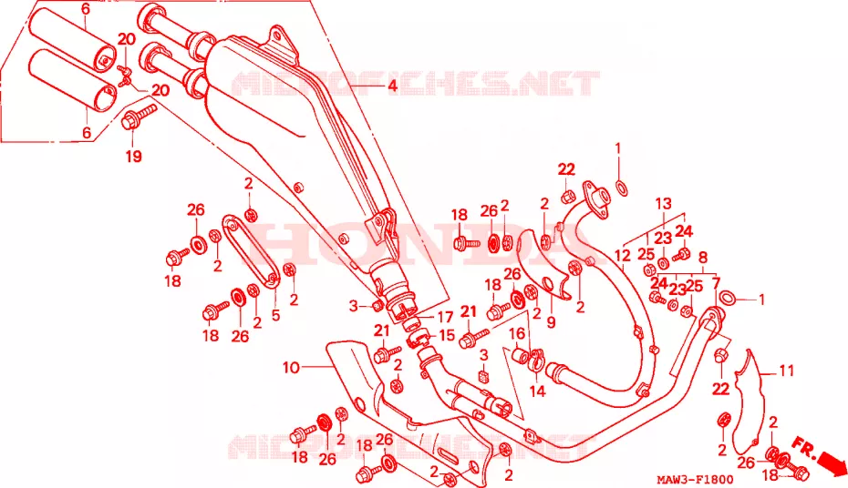 SILENCIEUX D'ECHAPPEMENT Honda MOTO 600 TRANSALP 1996  XL600VT