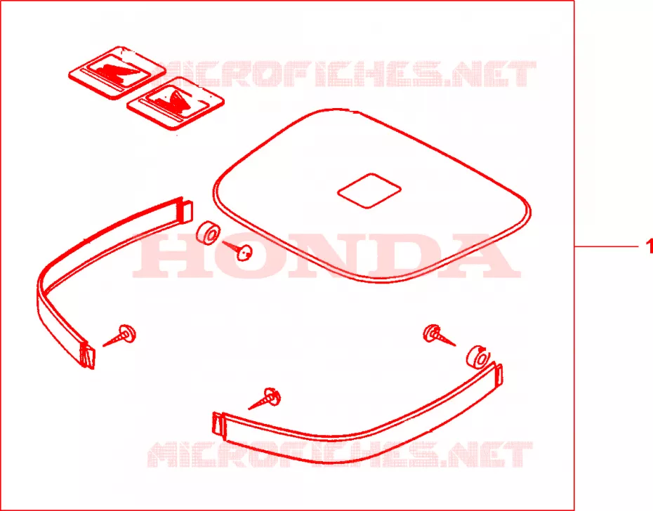 GARNITURES TOP CASE R218 Honda MOTO 600 TRANSALP 1998  XL600VW