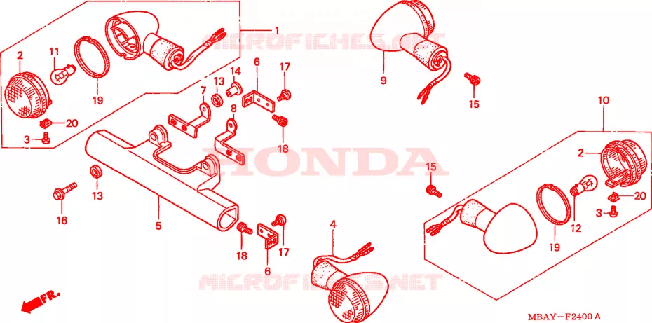 CLIGNOTANT Honda MOTO 750 SHADOW 2001  VT750CD31