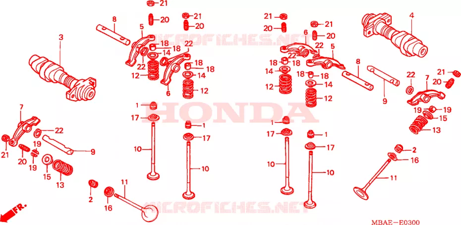 ARBRE A CAMES - SOUPAPE Honda MOTO 750 SHADOW 2000  VT750CD3Y