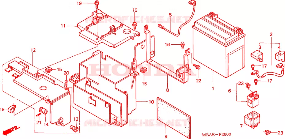 BATTERIE Honda MOTO 750 SHADOW 2000  VT750C3Y