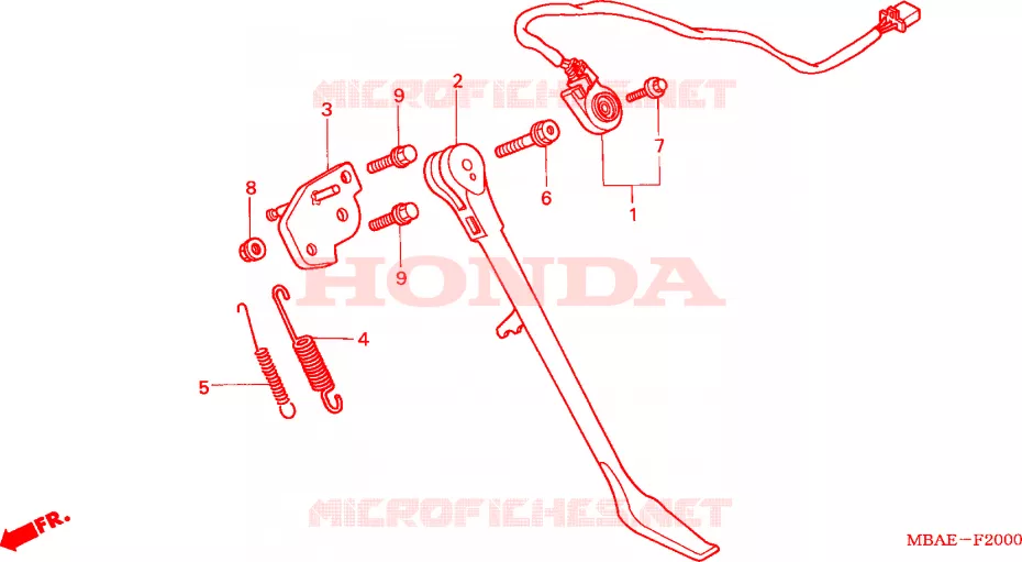 BEQUILLE Honda MOTO 750 SHADOW 2000  VT750C3Y