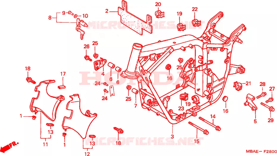 CADRE Honda MOTO 750 SHADOW 2000  VT750C2Y