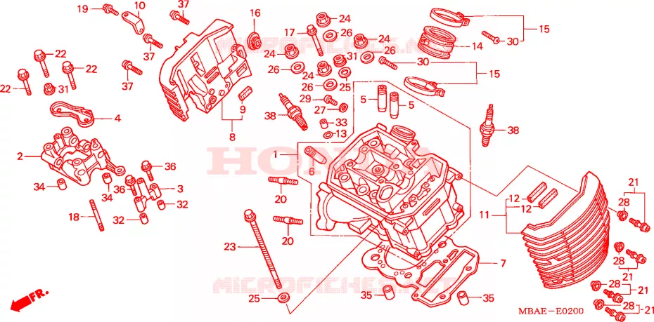 CULASSE(AVANT) Honda MOTO 750 SHADOW 2000  VT750CD3Y
