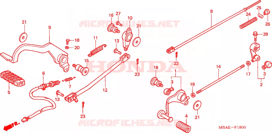 PEDALE Honda MOTO 750 SHADOW 2000  VT750C2Y