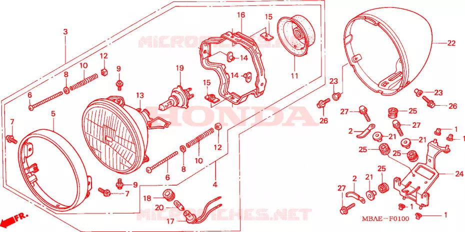 PHARE Honda MOTO 750 SHADOW 2000  VT750C2Y