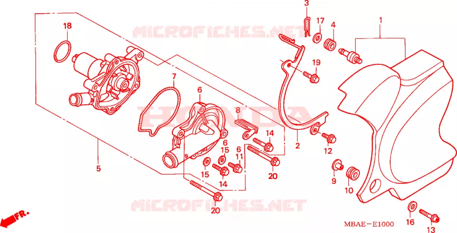 POMPE A EAU Honda MOTO 750 SHADOW 2000  VT750CD3Y