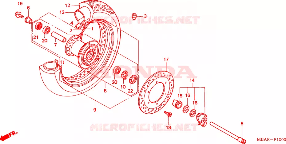 ROUE AVANT Honda MOTO 750 SHADOW 2000  VT750C3Y