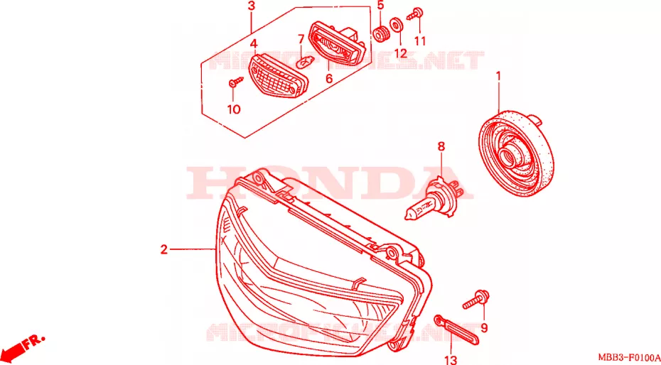PHARE Honda MOTO 1000 VTR 2000  VTR1000FY
