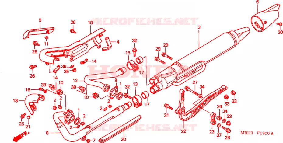 SILENCIEUX D'ECHAPPEMENT Honda MOTO 1100 SHADOW 1998  VT1100C3W