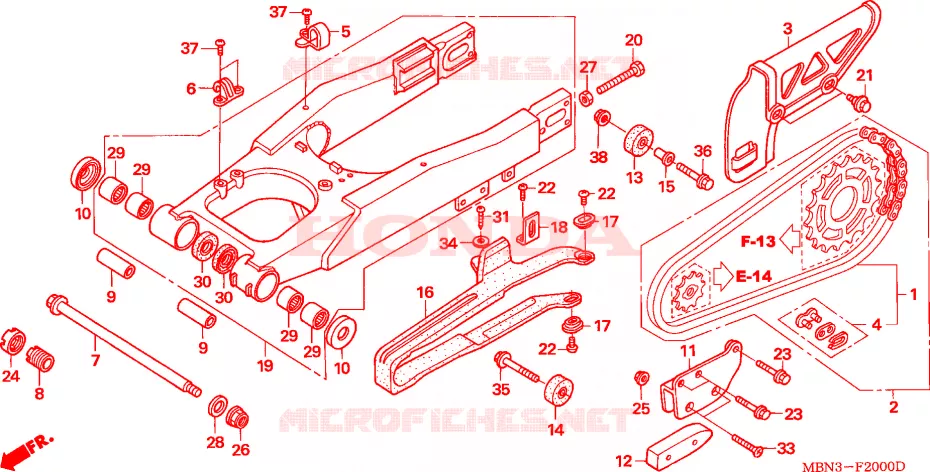 BRAS OSCILLANT Honda MOTO 650 XR 2003  XR650R3
