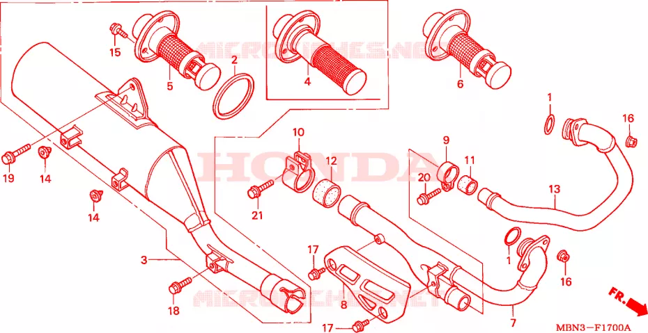 SILENCIEUX D'ECHAPPEMENT Honda MOTO 650 XR 2000  XR650RY_ED
