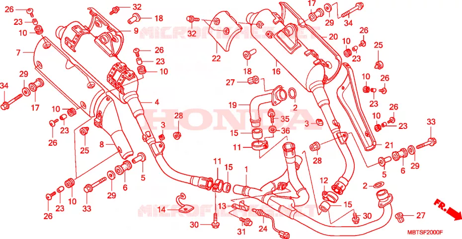 SILENCIEUX D'ECHAPPEMENT Honda MOTO 1000 VARADERO 2006  XL1000VA6
