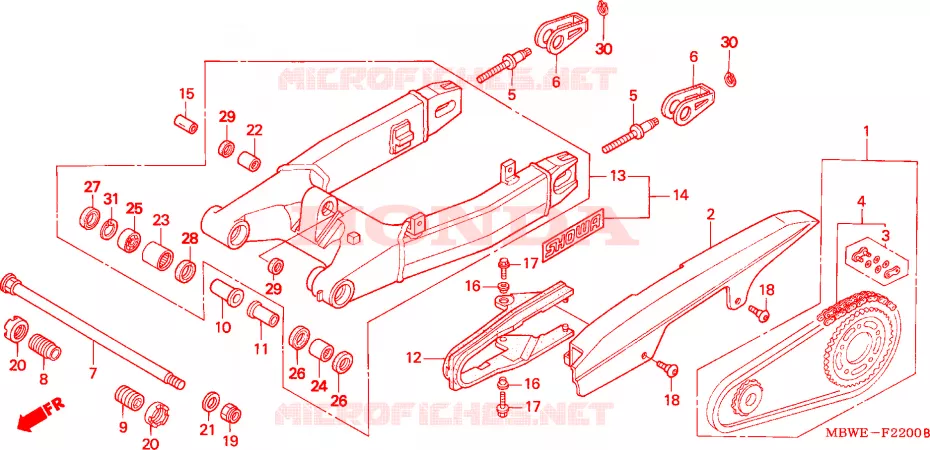 BRAS OSCILLANT Honda MOTO 600 CBR 2003  CBR600F3