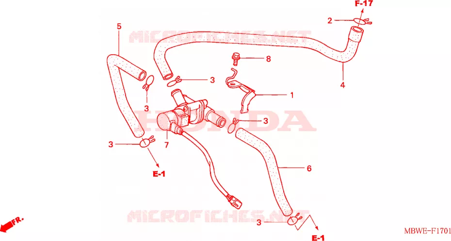 COMMANDE INJECTION D'AIR SOUPAPE Honda MOTO 600 CBR 2002  CBR600F2